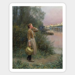 Girl With Water Jug by Daniel Ridgway Knight Magnet